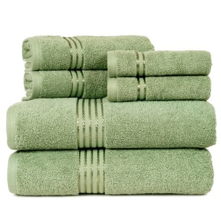 Hastings Home Hastings Home 100 Percent Cotton Hotel 6 Piece Towel Set - Green 533322HHP